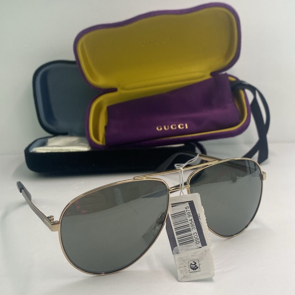 New Authentic Gucci GG0137S 002 61 Sunglasses